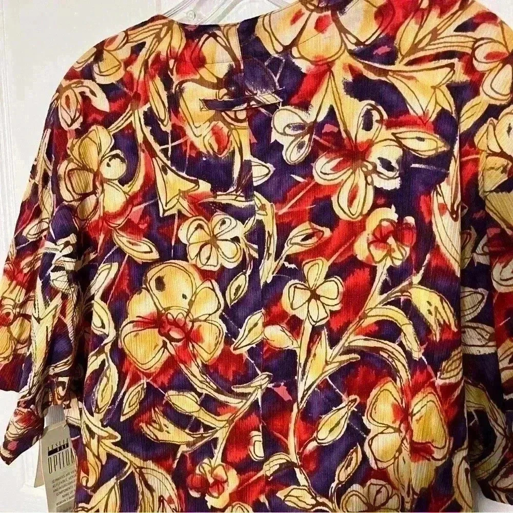 LESLIE FAY OPTIONS Vintage Cotton Zanzibar Group Floral top | size 8 - Picture 10 of 10
